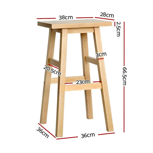 Bar Stools Kitchen Counter Wooden Chairs Natural X2