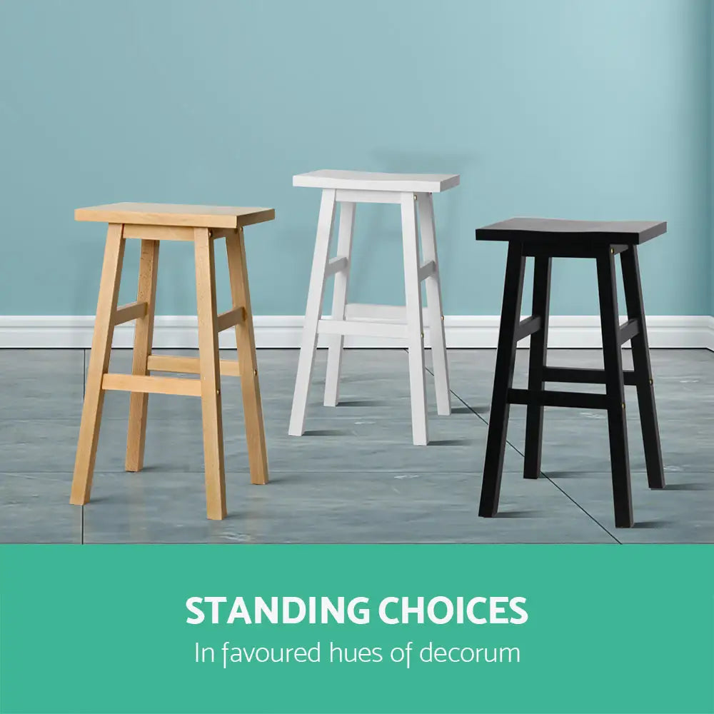 Bar Stools Kitchen Counter Wooden Chairs Natural X2