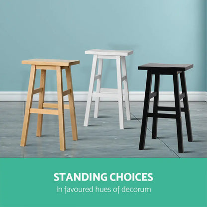 Bar Stools Kitchen Counter Wooden Chairs Natural X2