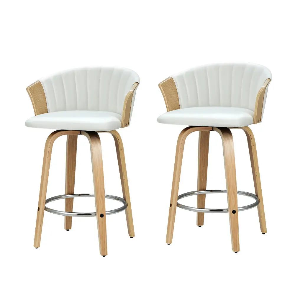 Bar Stools Kitchen Leather Barstools Swivel Counter Chairs X2