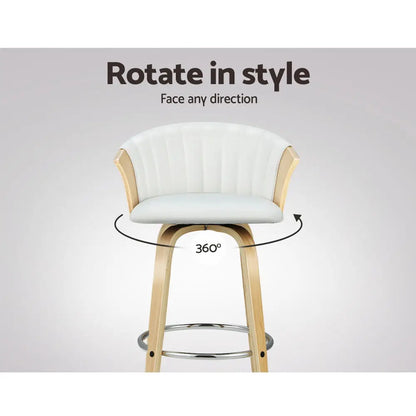 Bar Stools Kitchen Leather Barstools Swivel Counter Chairs X2