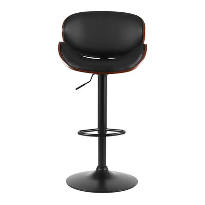 Bar Stools Kitchen Leather Barstools Swivel Gas Lift Chairs Black X2