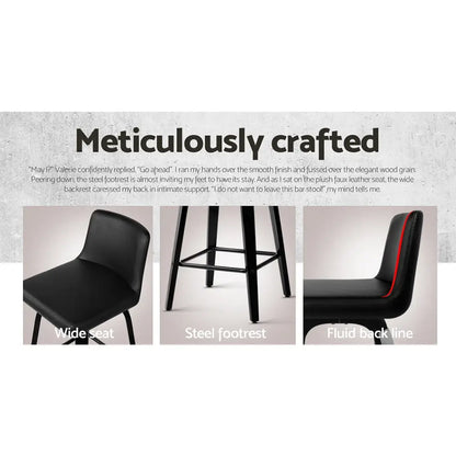 Bar Stools Kitchen Leather Barstools Swivel Wooden Chairs X4
