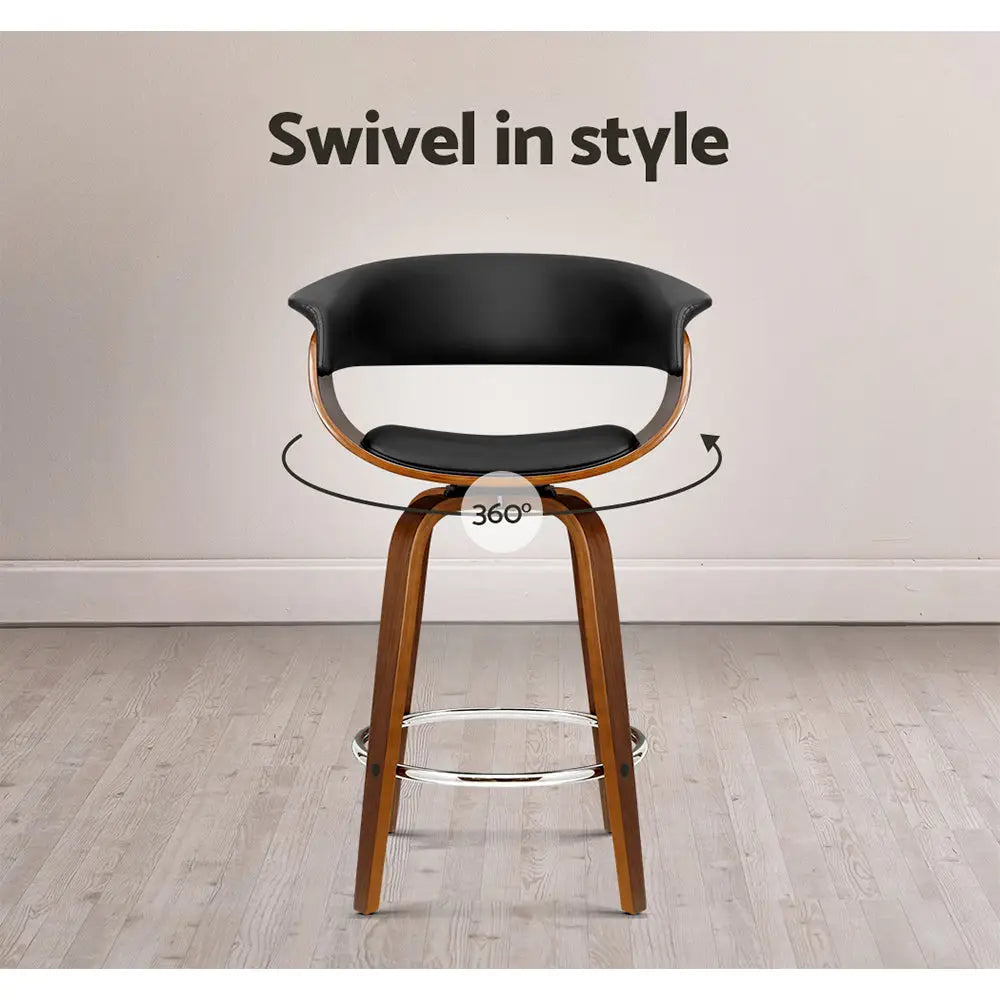Bar Stools Swivel Pu Seat Wooden