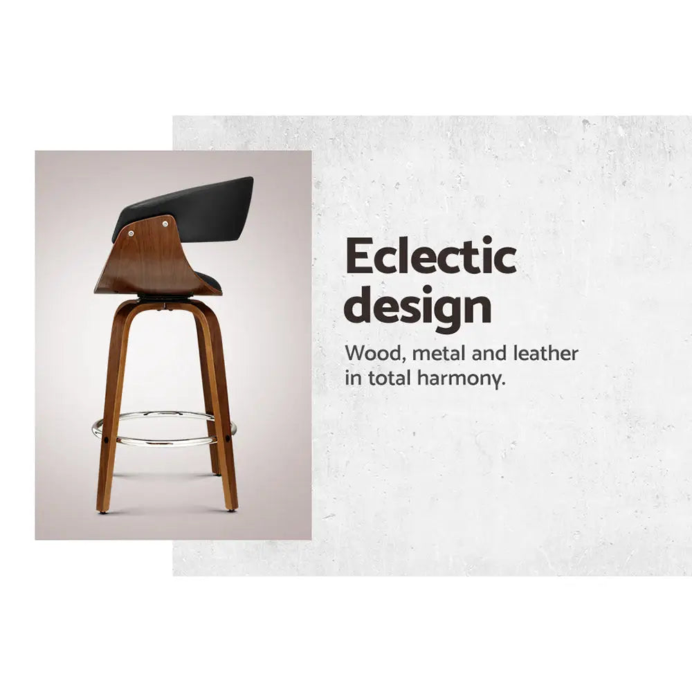 Bar Stools Swivel Pu Seat Wooden