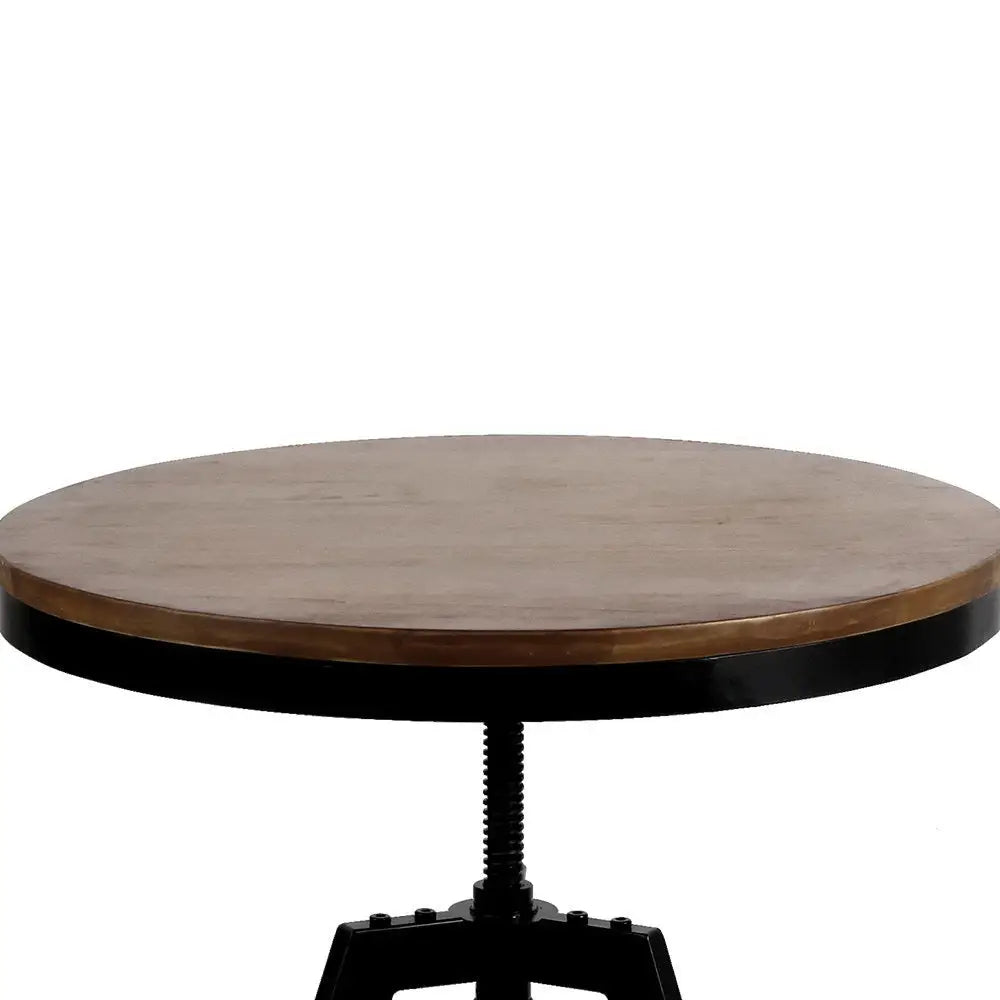 Bar Table 67-86cm Height Round Brown