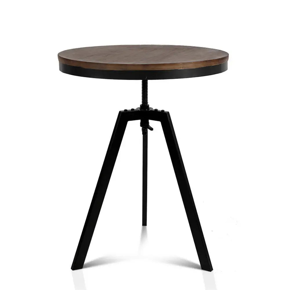 Bar Table 67-86cm Height Round Brown