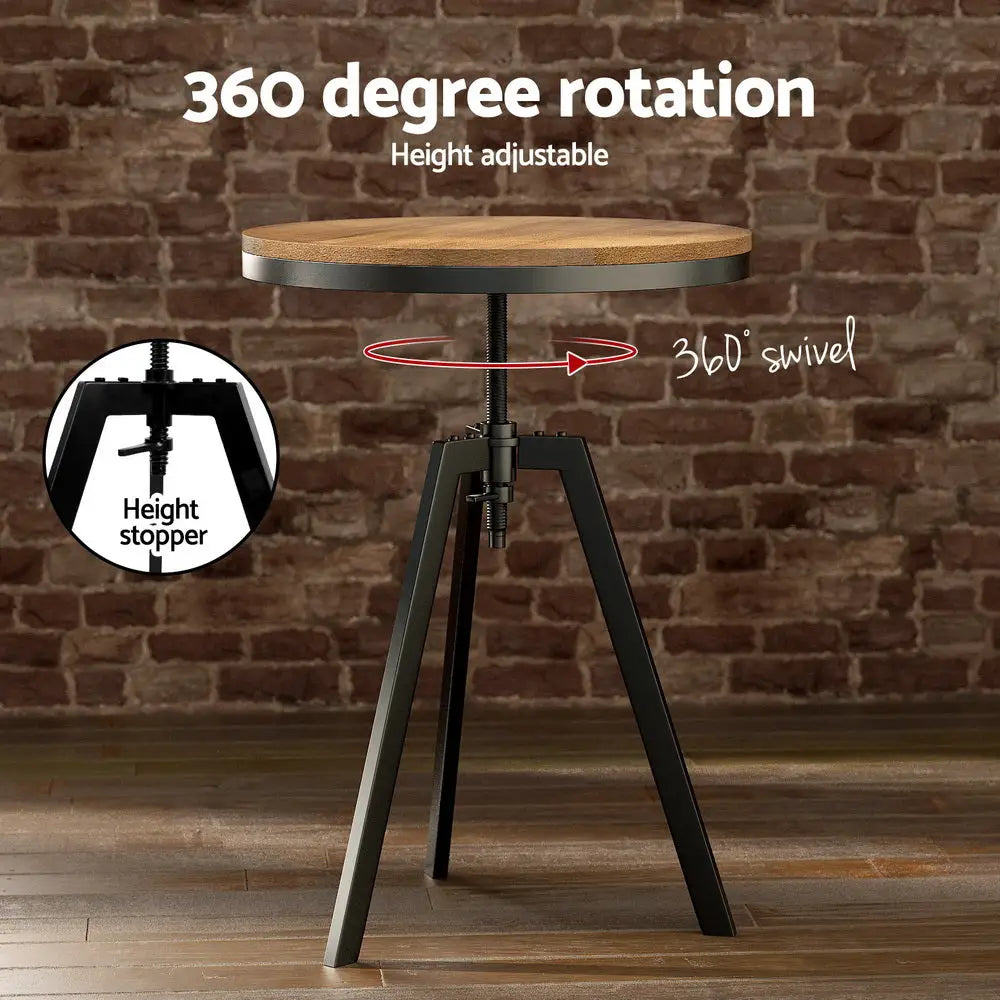 Bar Table and Stools Set Dining Desk Industrial Kitchen Chairs Cafe Pub