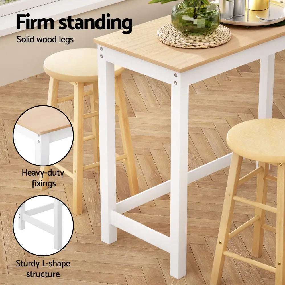 Bar Table and Stools Set Dining Desk Kitchen Chairs Cafe Pub