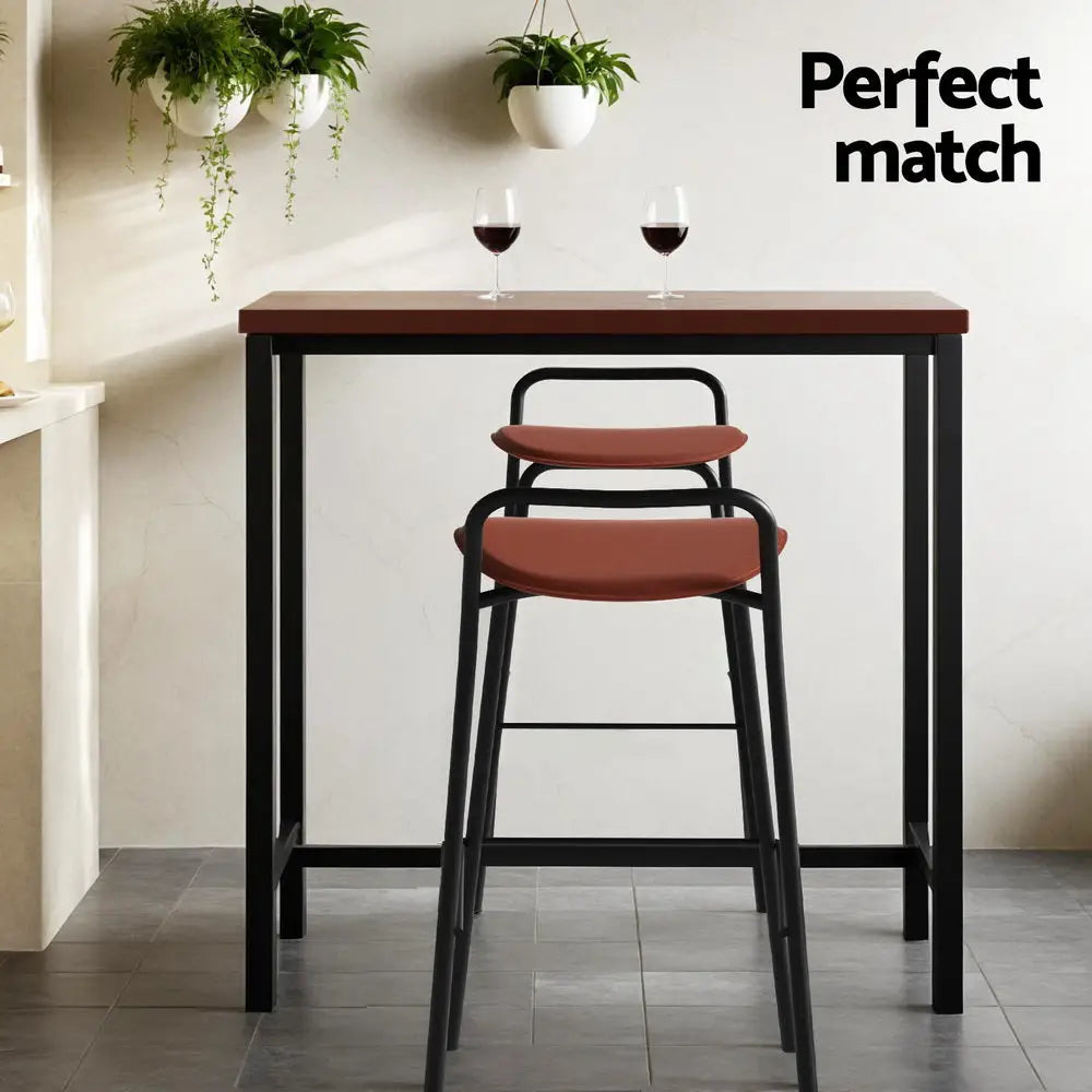 Bar Table and Stools Set Dining Desk Kitchen Chairs Cafe Pub