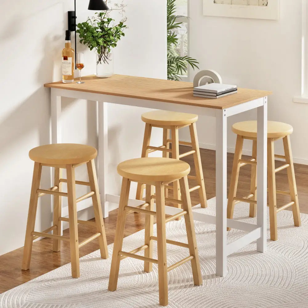 Bar Table and Stools Set Dining Desk Kitchen Chairs Cafe Pub