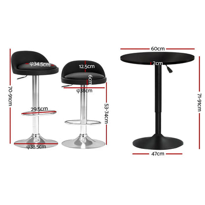 Bar Table and Stools Set Dining Desk Kitchen Chairs Cafe Pub