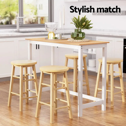 Bar Table and Stools Set Dining Desk Kitchen Chairs Cafe Pub