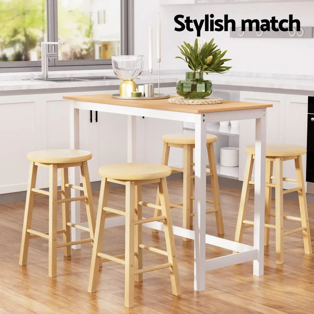 Bar Table and Stools Set Dining Desk Kitchen Chairs Cafe Pub