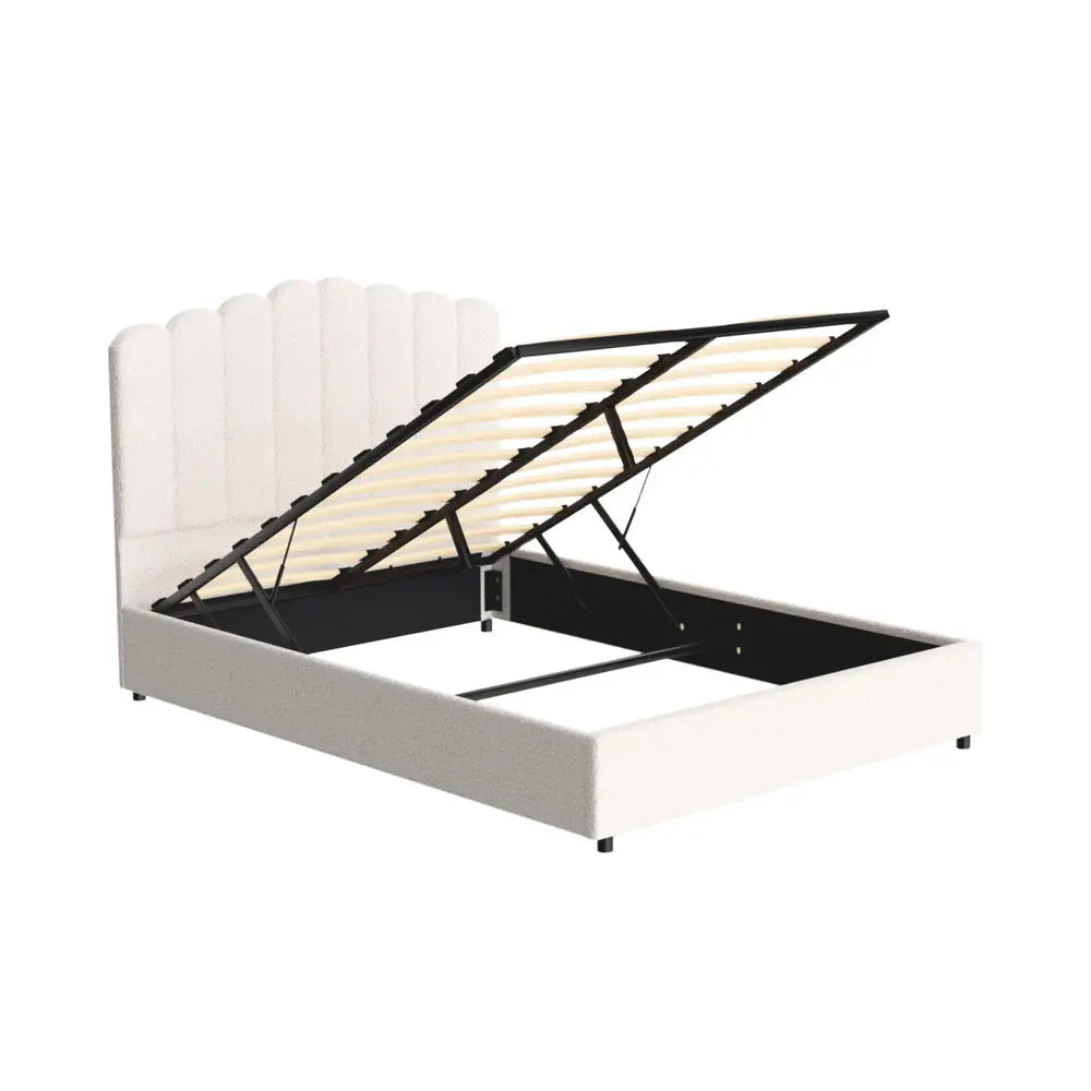 Bed Frame Double Size Boucle Fion