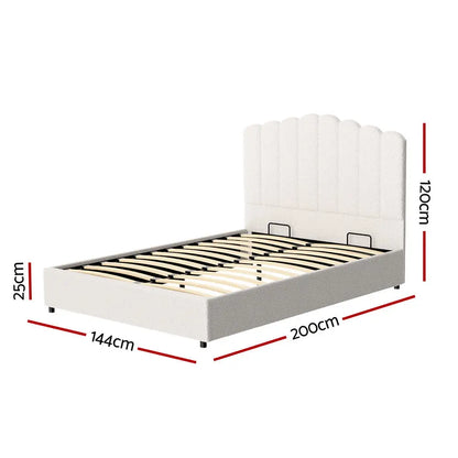 Bed Frame Double Size Boucle Fion