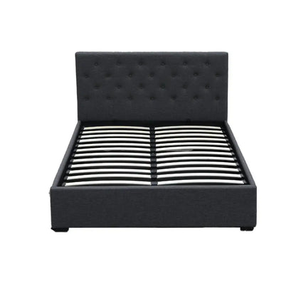 Bed Frame Double Size Gas Lift Charcoal Vila