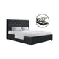 Bed Frame Double Size Gas Lift Charcoal Vila