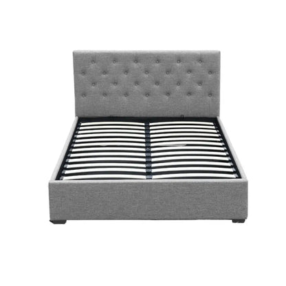 Bed Frame Double Size Gas Lift Grey Vila