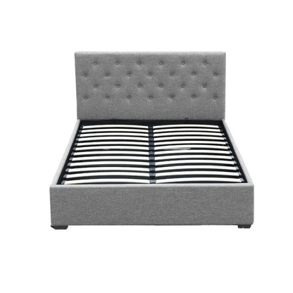 Bed Frame Double Size Gas Lift Grey Vila