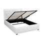 Bed Frame Double Size Gas Lift White Tiyo