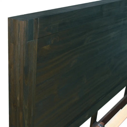 Bed Frame Double Size in Solid Wood Veneered Acacia Bedroom Timber Slat Chocolate