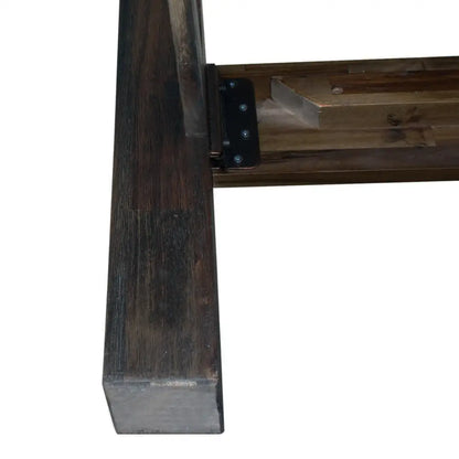 Bed Frame Double Size in Solid Wood Veneered Acacia Bedroom Timber Slat Chocolate