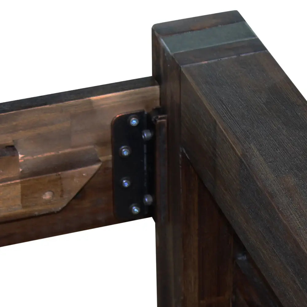 Bed Frame Double Size in Solid Wood Veneered Acacia Bedroom Timber Slat Chocolate
