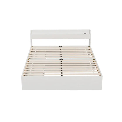 Bed Frame Double Size Mattress Base Wtih Charging Ports 2 Storage Drawers