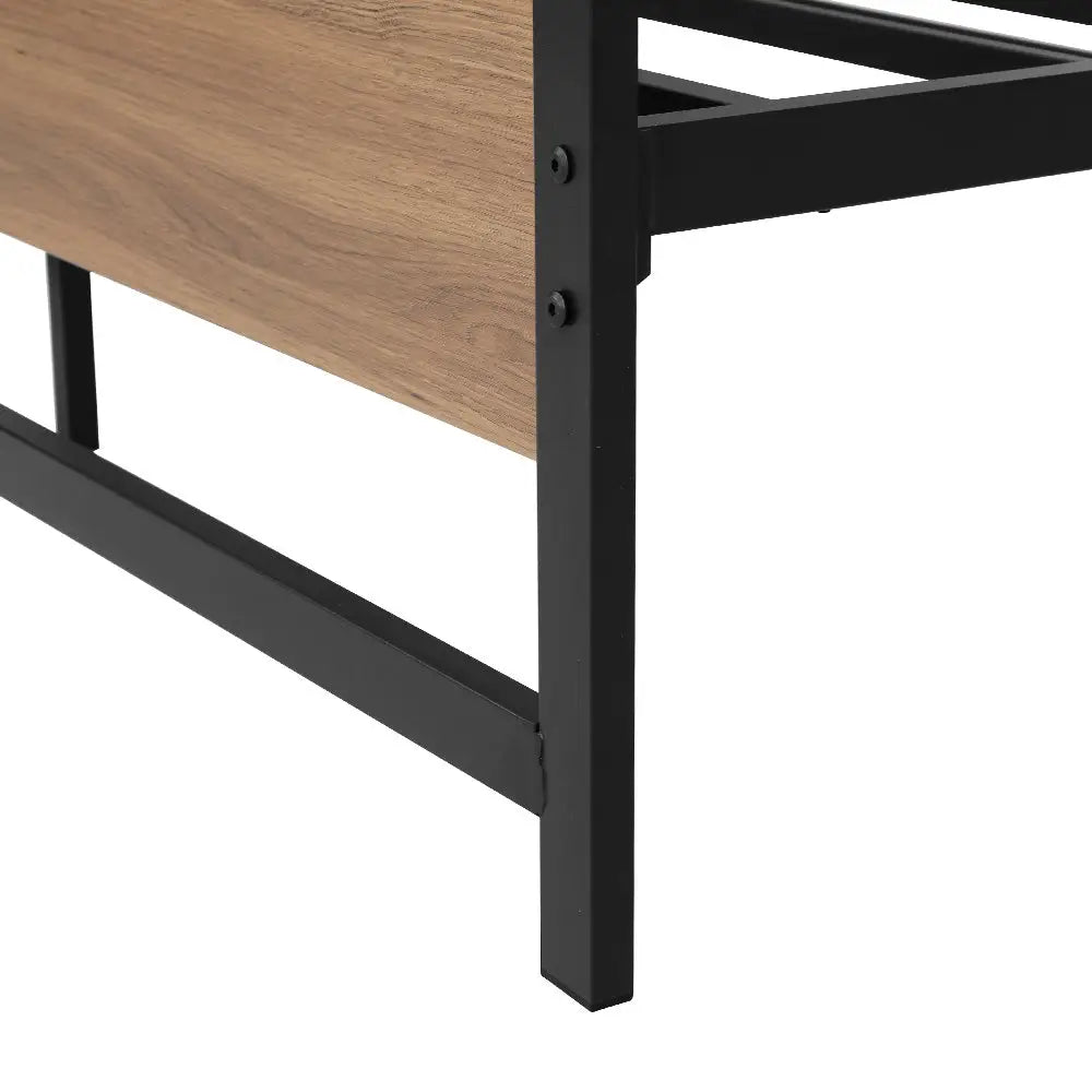 Bed Frame Double Size Metal Base Mattress Platform Foundation Black Drew