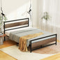 Bed Frame Double Size Metal Base Mattress Platform Foundation Black Drew