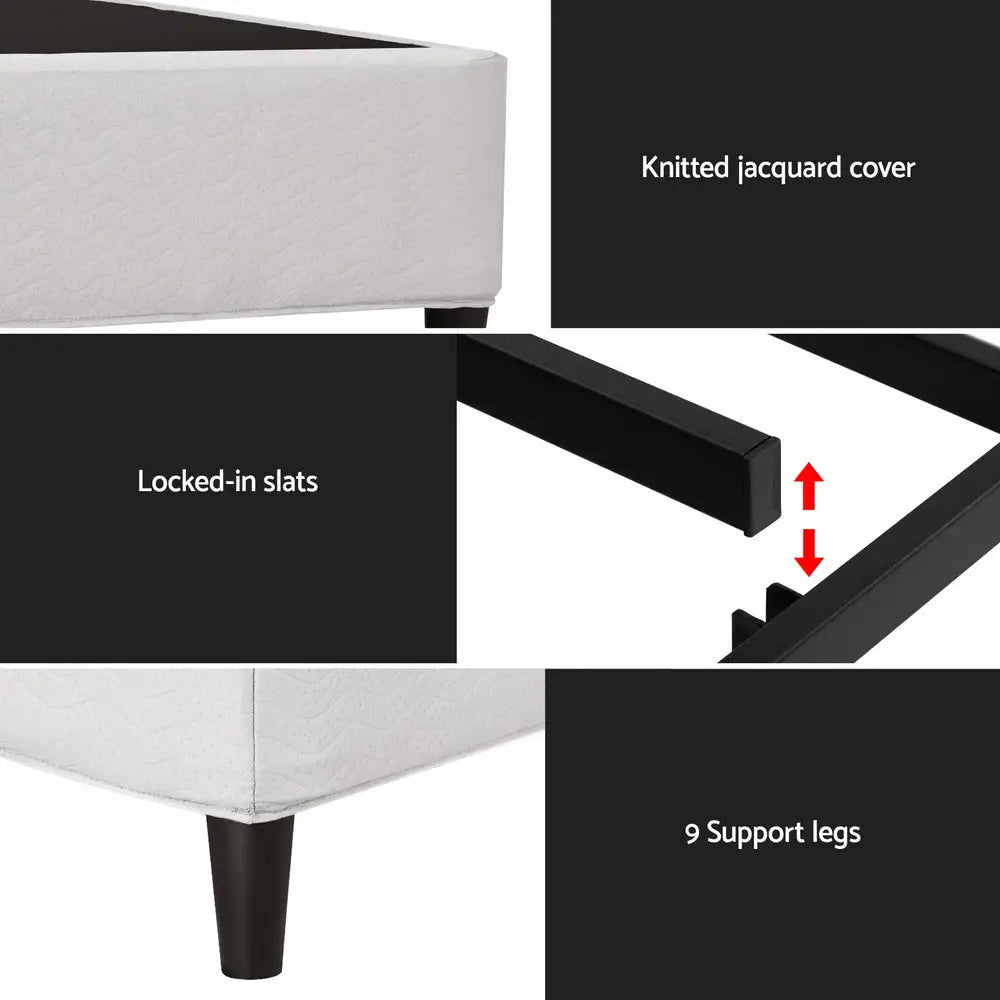 Bed Frame Double Size Metal Grey Mason