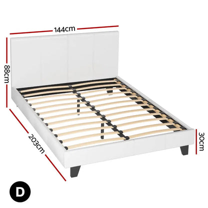 Bed Frame Double Size White Neo