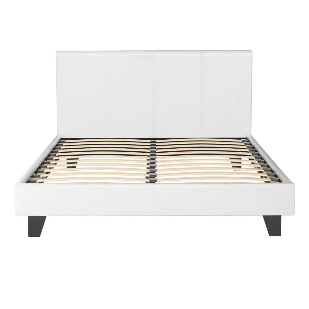 Bed Frame Double Size White Neo
