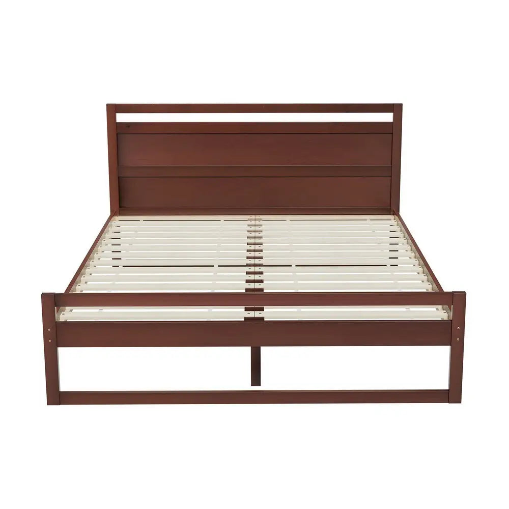 Bed Frame Double Size Wooden Walnut Witton