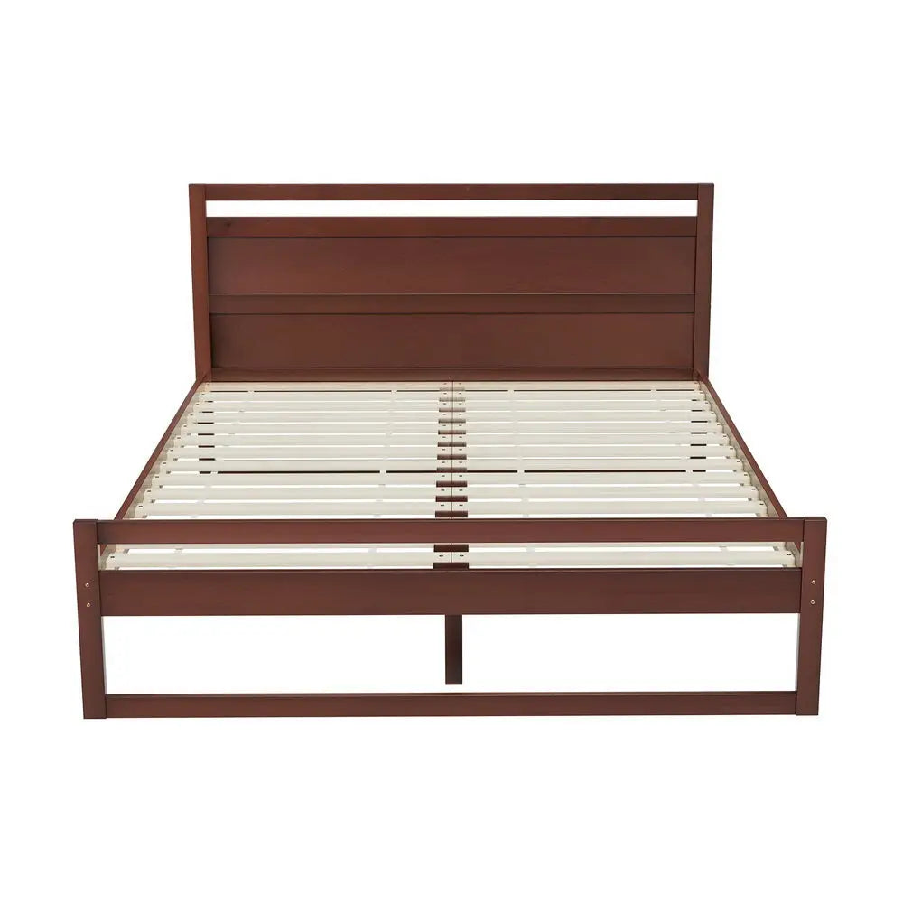 Bed Frame Double Size Wooden Walnut Witton