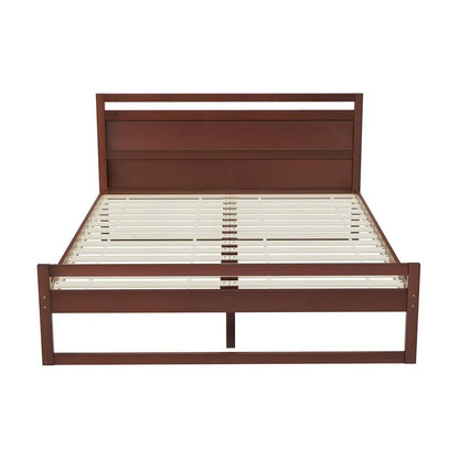 Bed Frame Double Size Wooden Walnut Witton