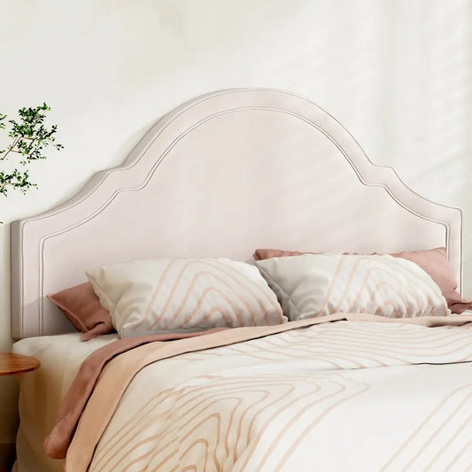 Bed Frame Head Headboard King Velvet Iris Beige
