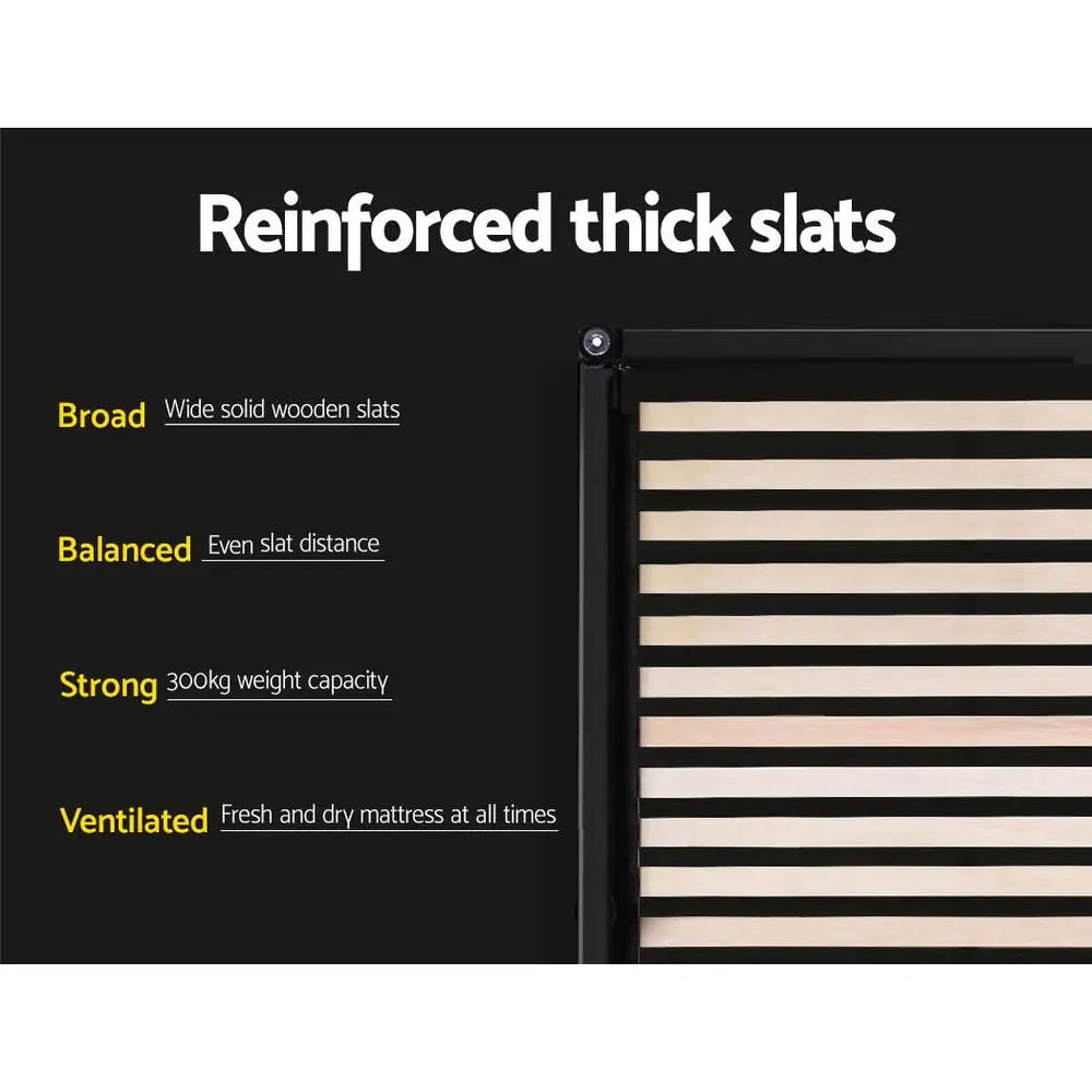 Bed Frame King Size Gas Lift Base Grey Toki