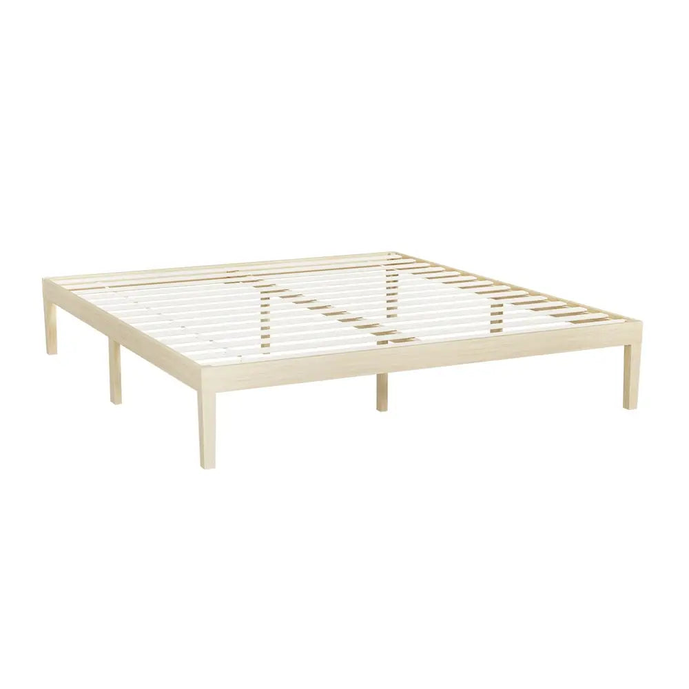 Bed Frame King Size Wooden Base Mattress Platform Timber Pine Bruno