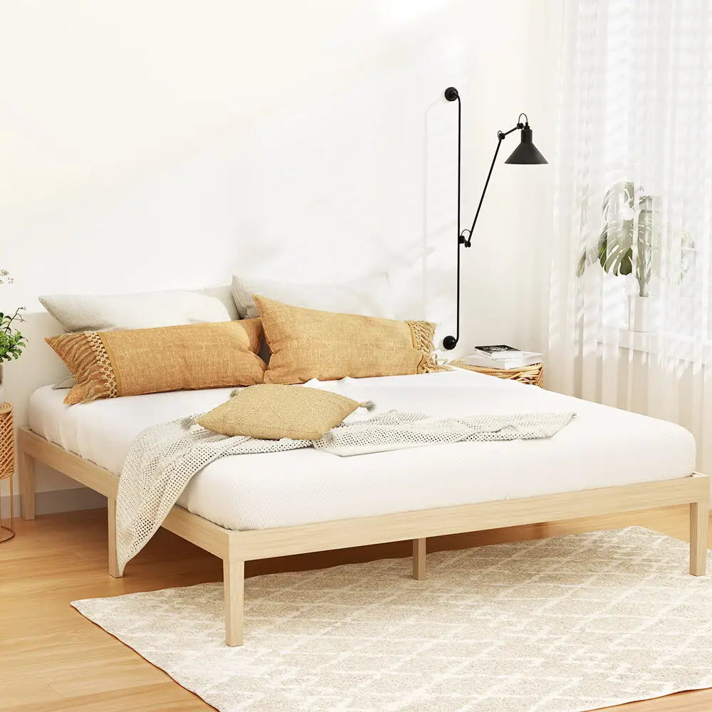 Bed Frame King Size Wooden Base Mattress Platform Timber Pine Bruno
