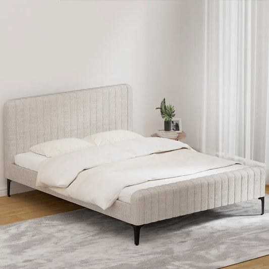 Bed Frame Queen Size Beige Ammy