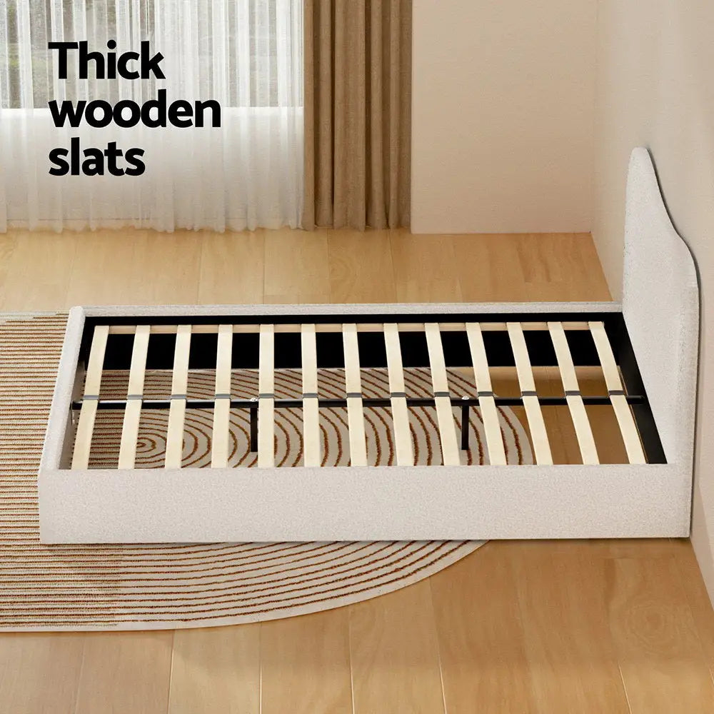 Bed Frame Queen Size Boucle Dara