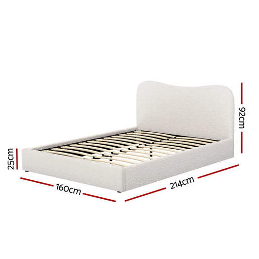 Bed Frame Queen Size Boucle Dara