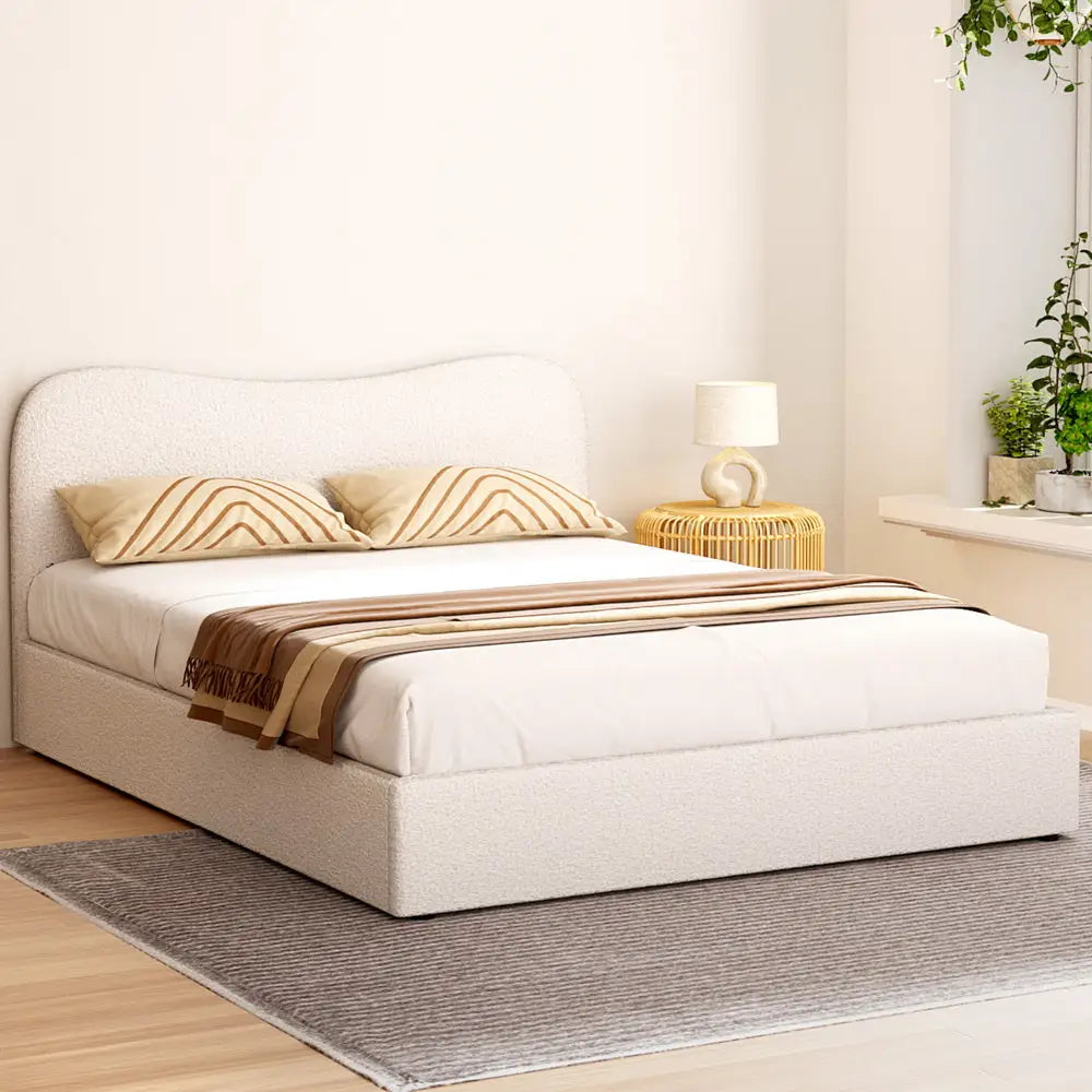 Bed Frame Queen Size Boucle Dara