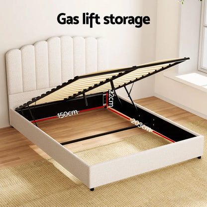 Bed Frame Queen Size Boucle Fion