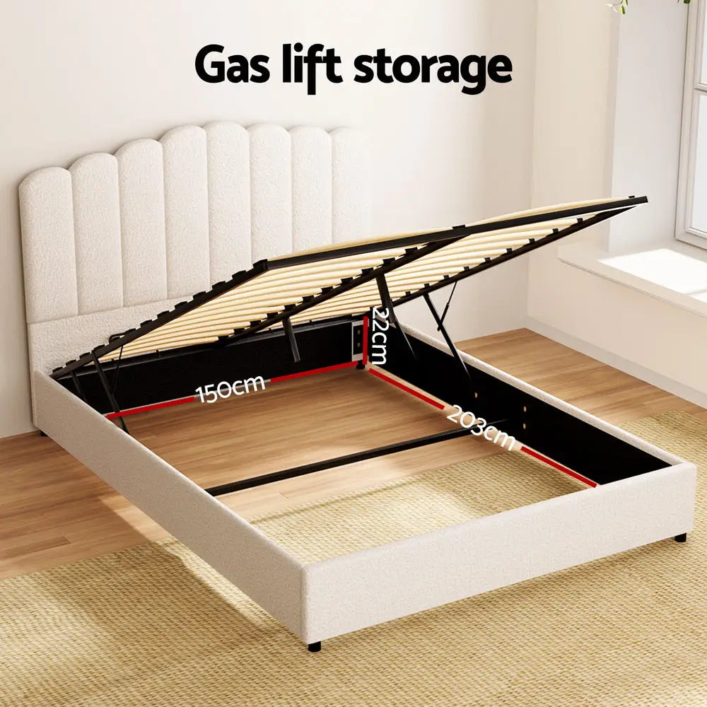 Bed Frame Queen Size Boucle Fion