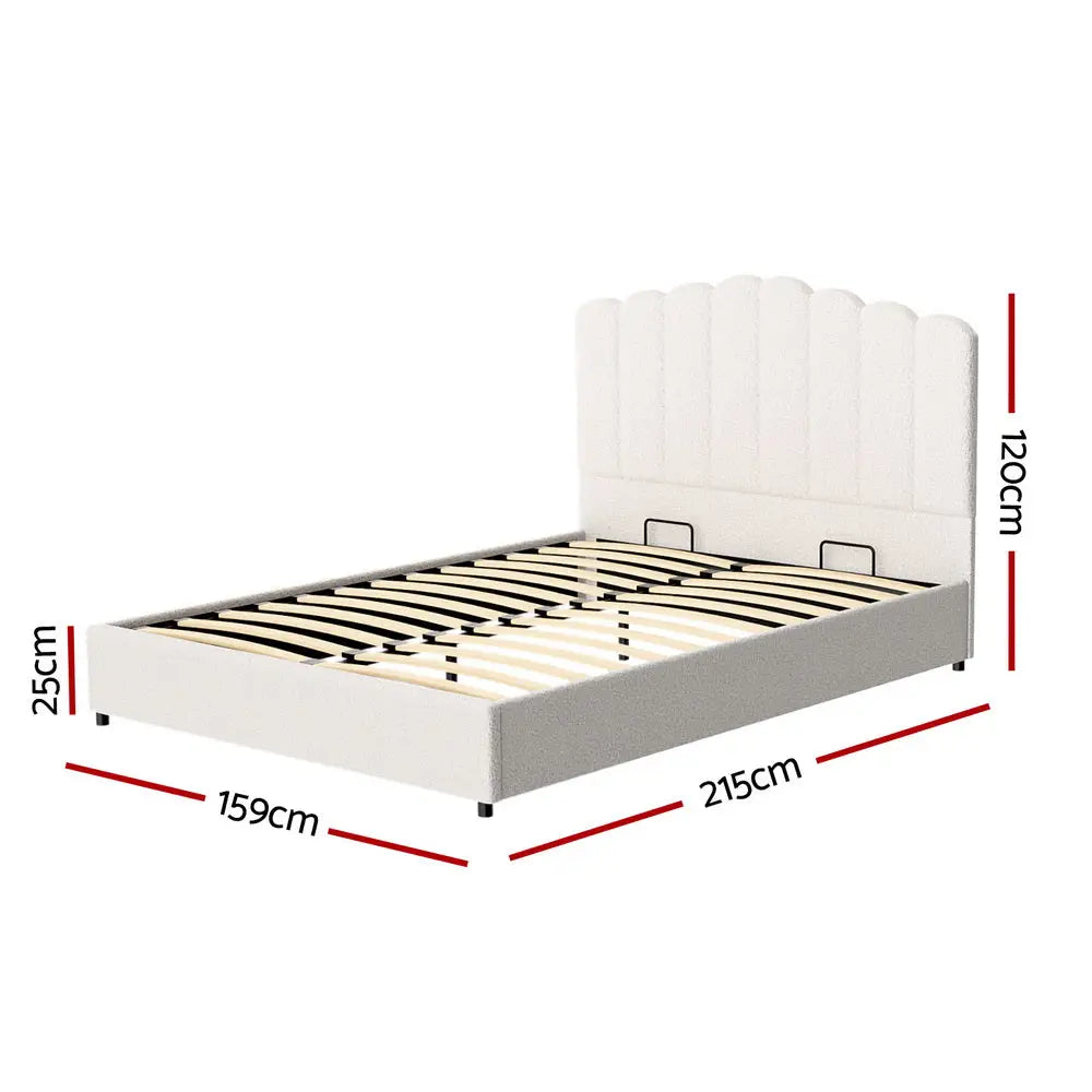Bed Frame Queen Size Boucle Fion