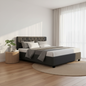 Bed Frame Queen Size Gas Lift Charcoal VILA