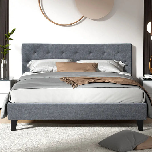 Bed Frame Queen Size Grey Vanke